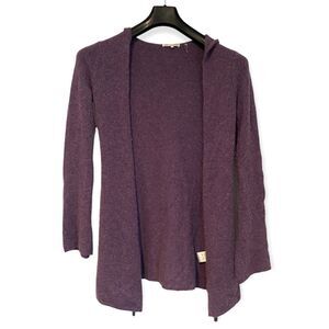 Minnie Rose Purple Cashmere Open Duster w/ Hoodie Size XS